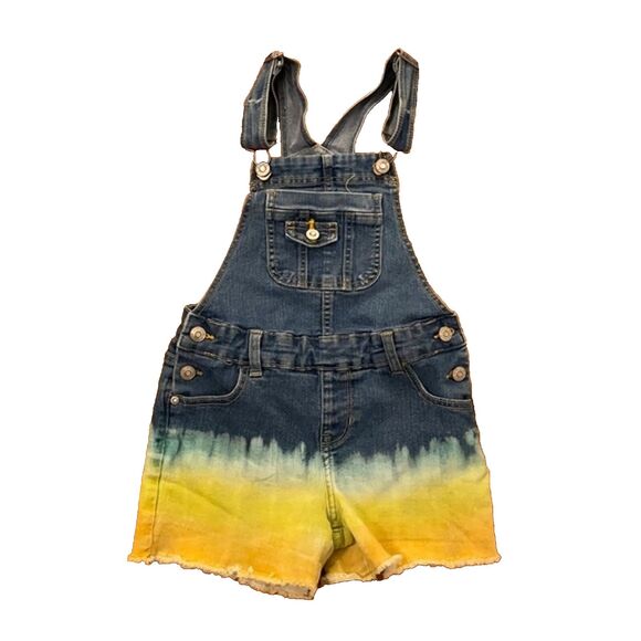 Jordache Denim Dip Dye Overall Shortalls Girl's Size M (7-8) Casual Boho - Picture 1 of 14